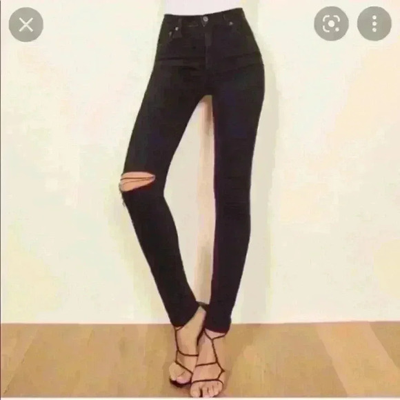 Reformation Black “high and‎ skinny” Jean in faded black destroyed Size 27 - Picture 1 of 16